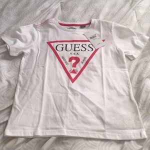 Guess boys size 8 white and red graphic Tee. NWT
